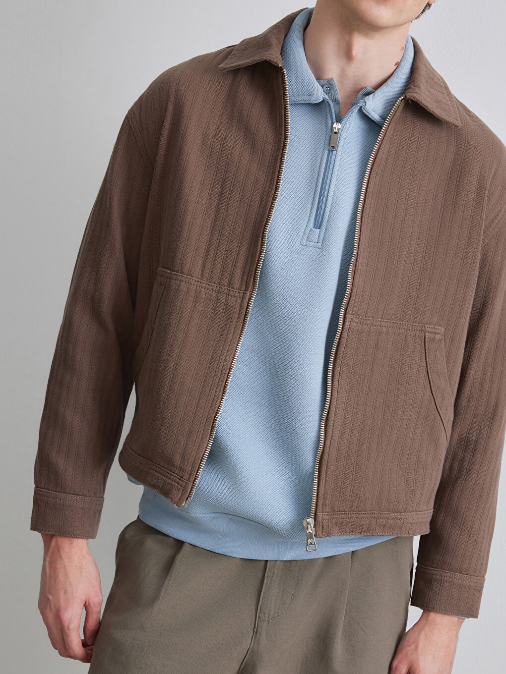 Kahverengi Rahat Kalıp Erkek Ceket-2