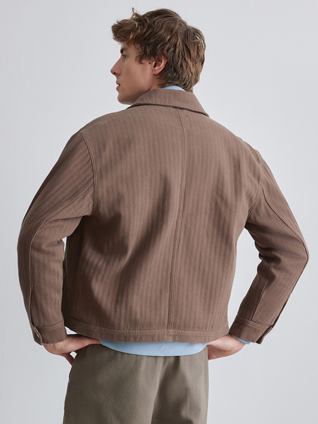 Kahverengi Rahat Kalıp Erkek Ceket-3