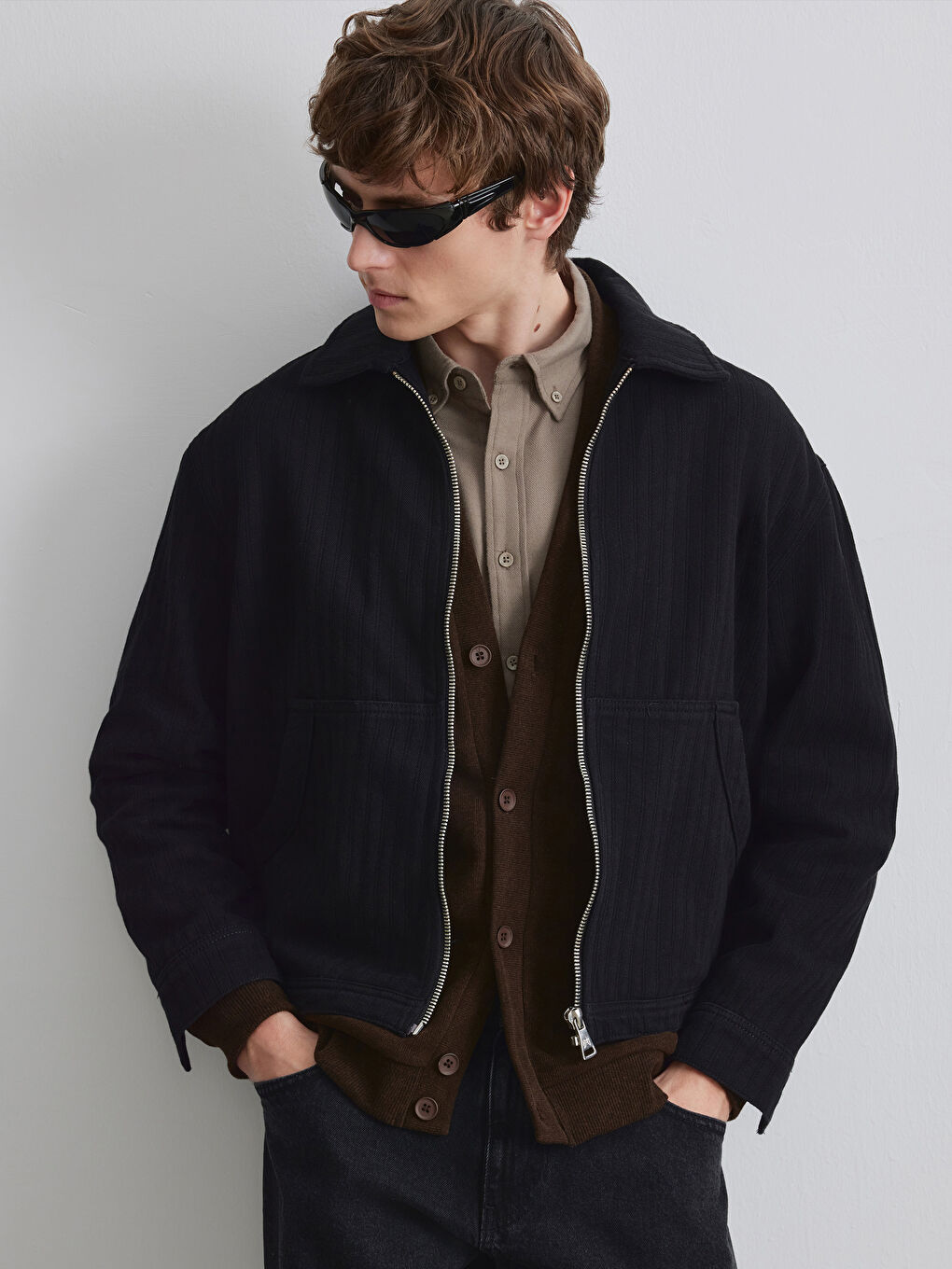 Siyah Rahat Kalıp Erkek Ceket