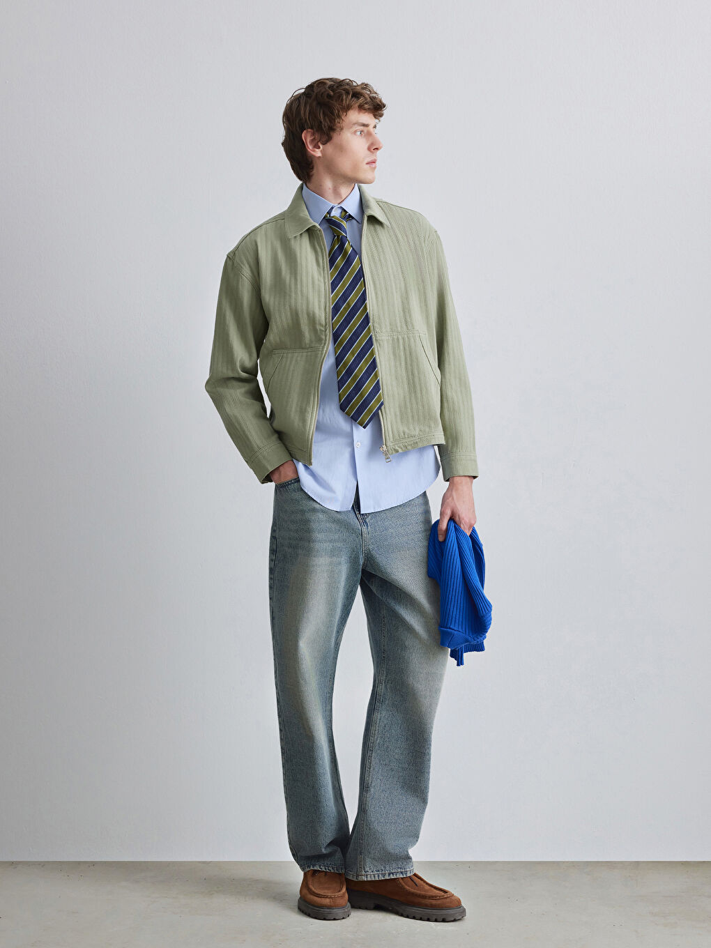 Yeşil Rahat Kalıp Erkek Ceket-1