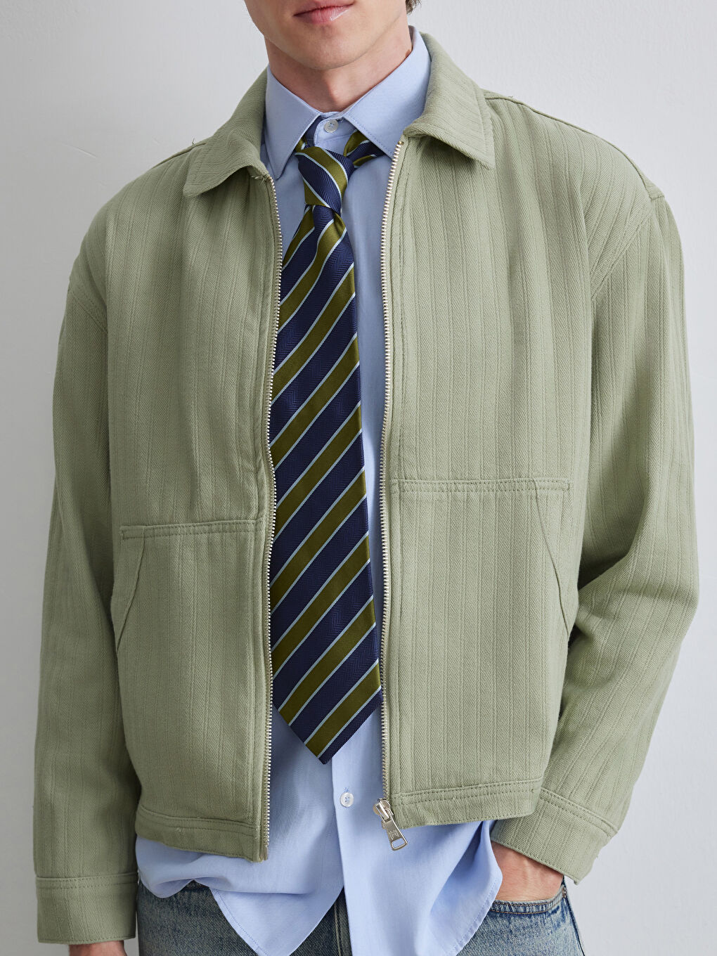 Yeşil Rahat Kalıp Erkek Ceket-2