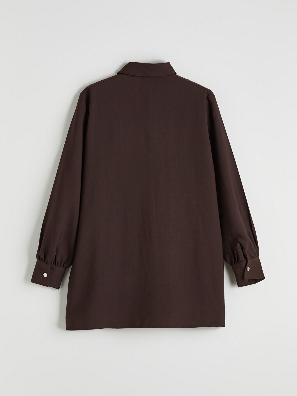 Kahverengi Modal Karışımlı Kadın Gömlek-10