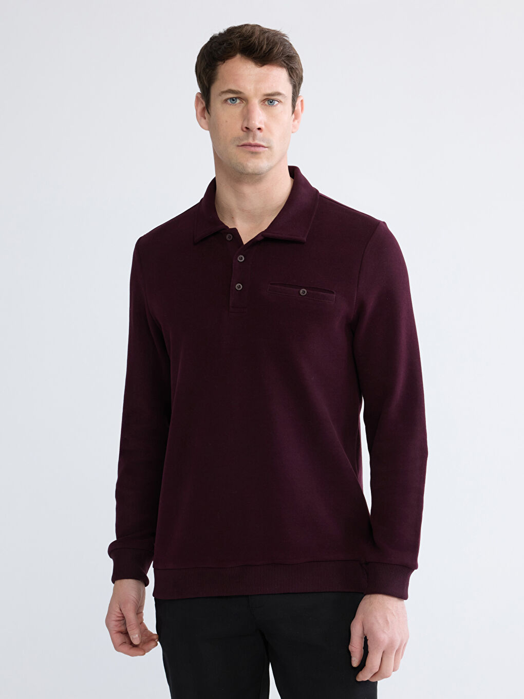 Men's Polo Collar Sweatshirt