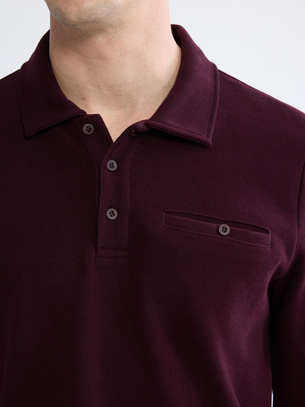 Men's Polo Collar Sweatshirt-2