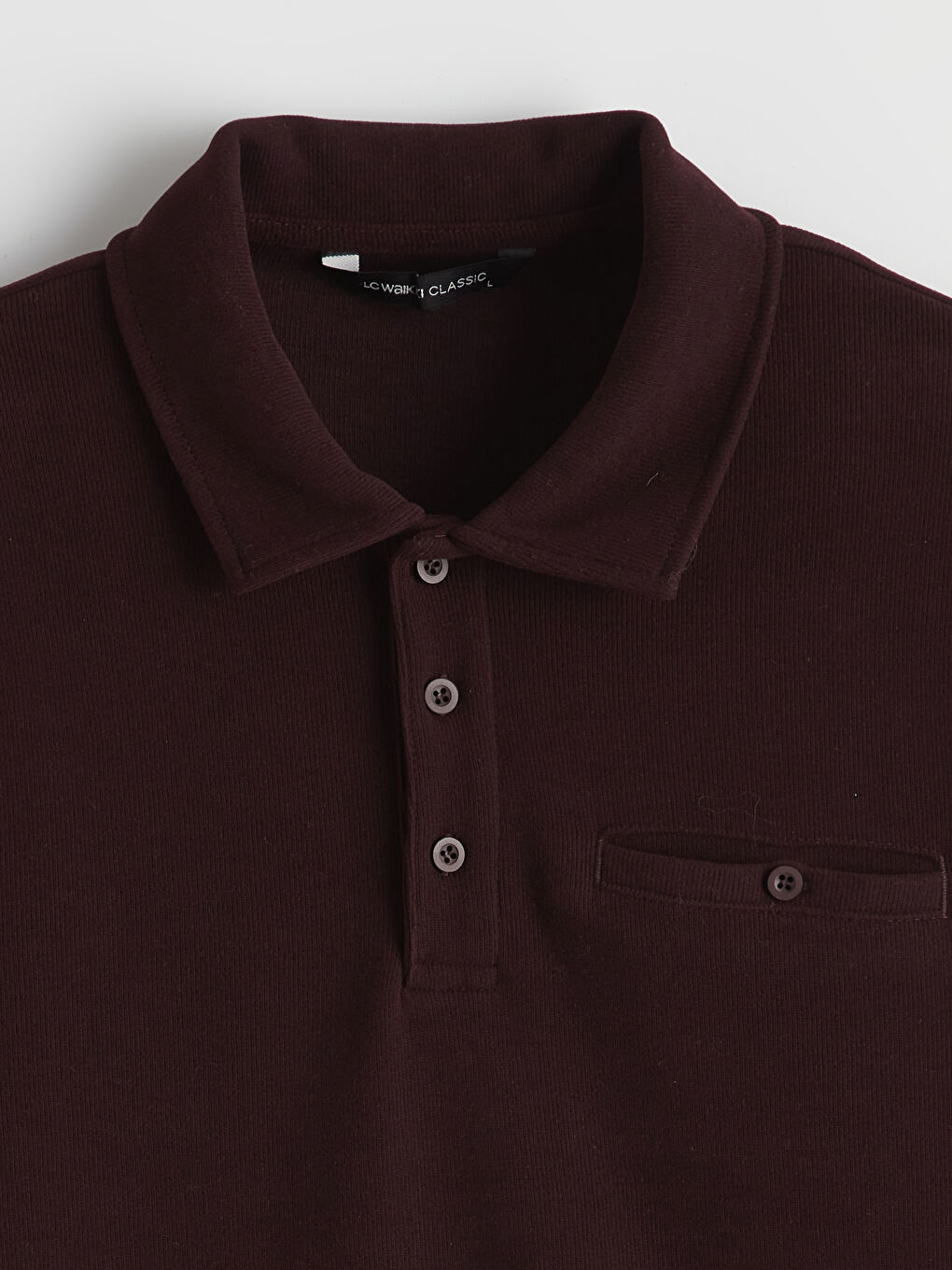Bordo Polo Yaka Erkek Sweatshirt-1
