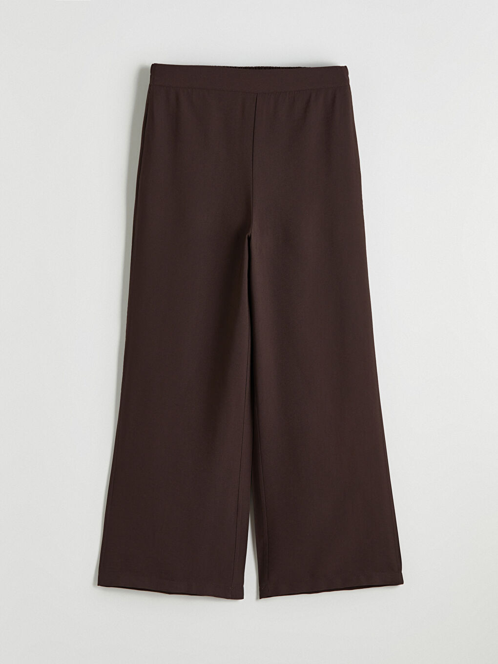Kahverengi Modal Karışımlı Geniş Paça Kadın Pantolon	-8