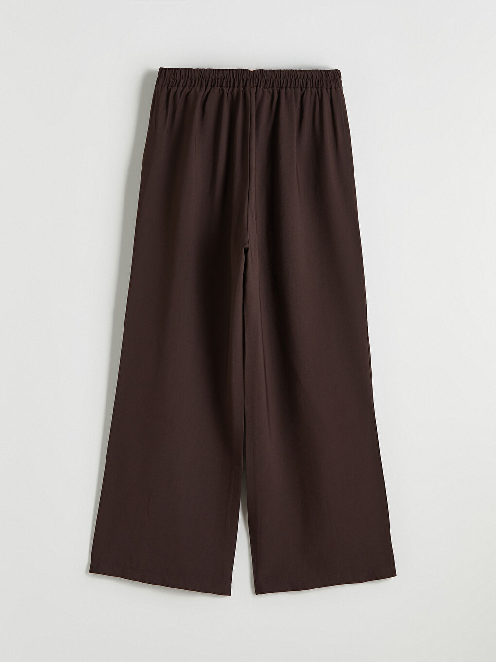 Kahverengi Modal Karışımlı Geniş Paça Kadın Pantolon	-10