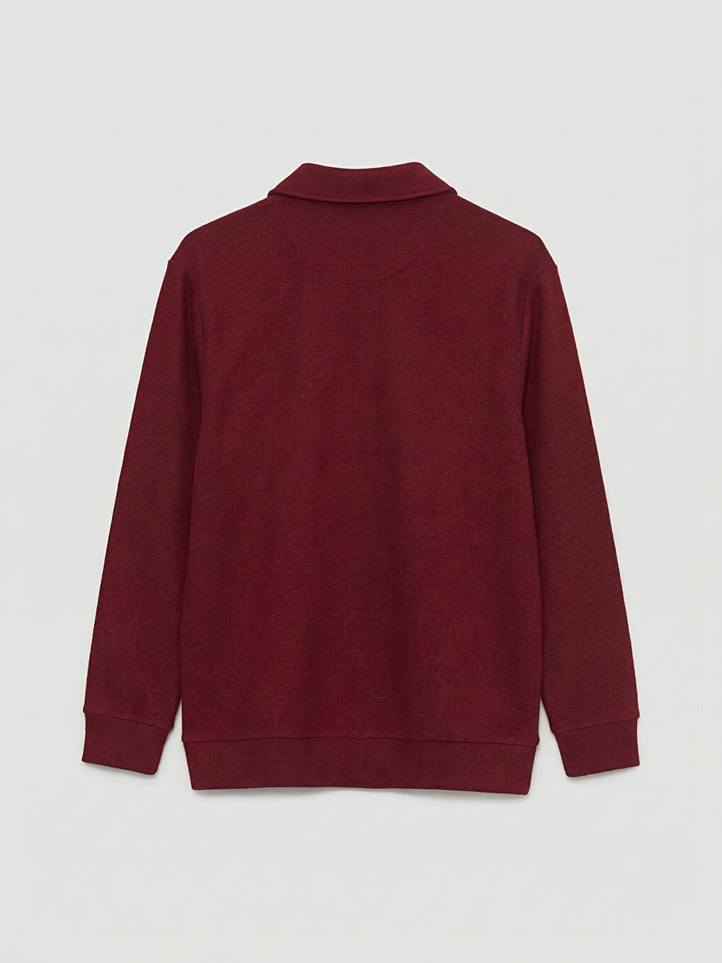 Bordo Polo Yaka Erkek Sweatshirt-9