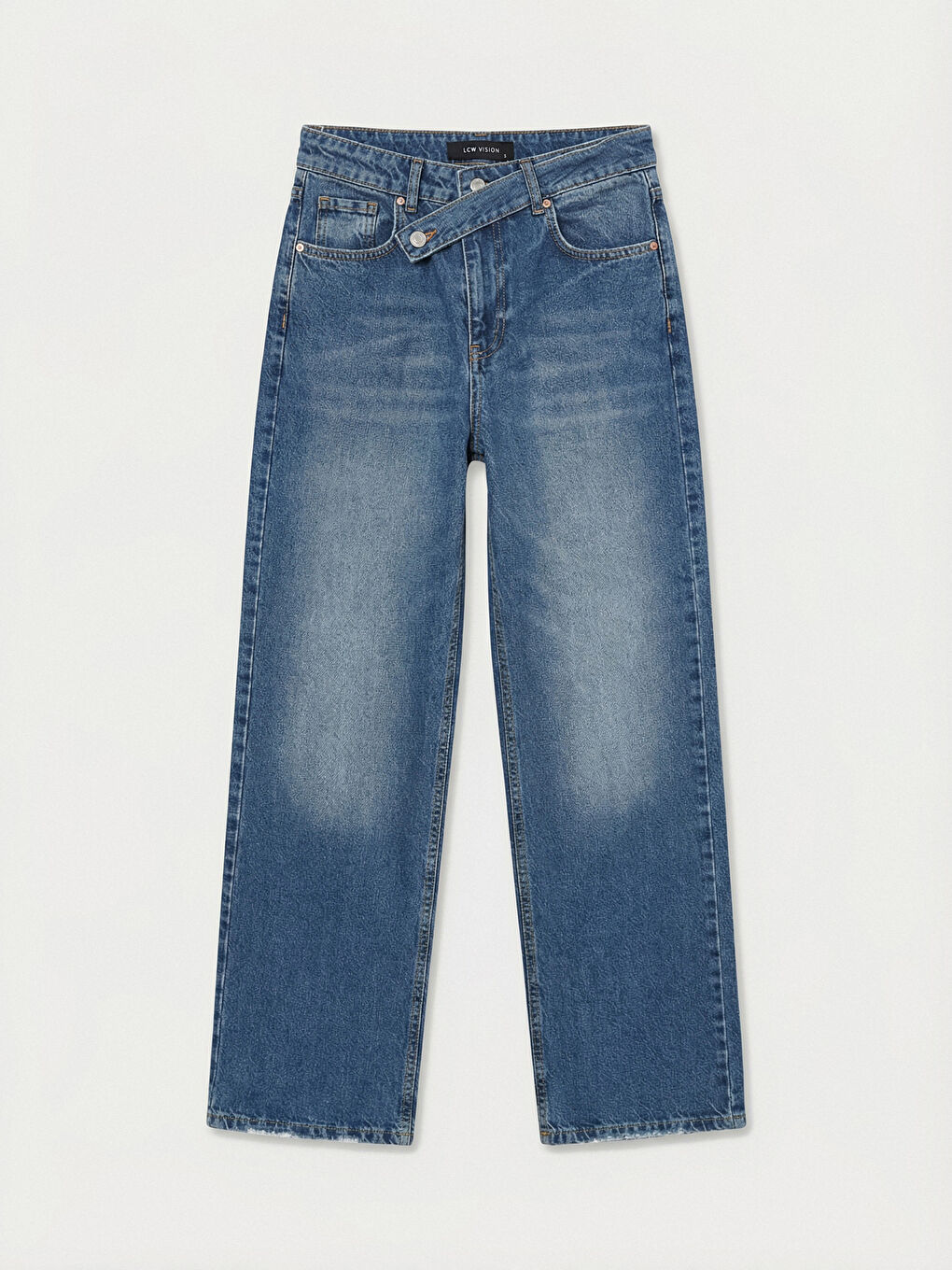 Lacivert Wideleg Kadın Jean Pantolon