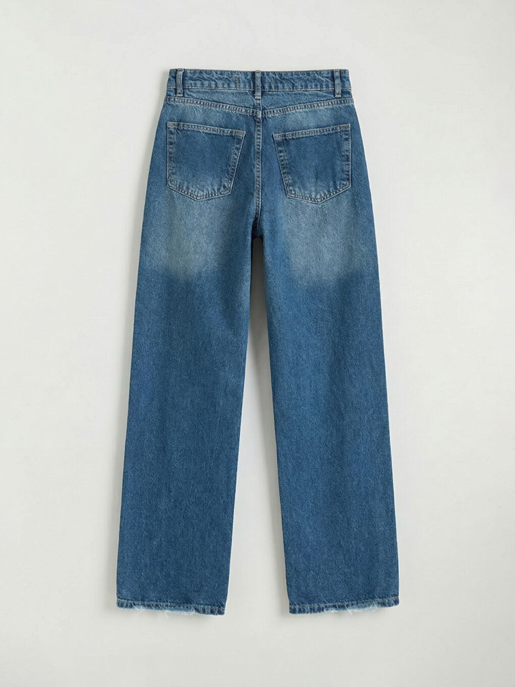 Lacivert Wideleg Kadın Jean Pantolon-6