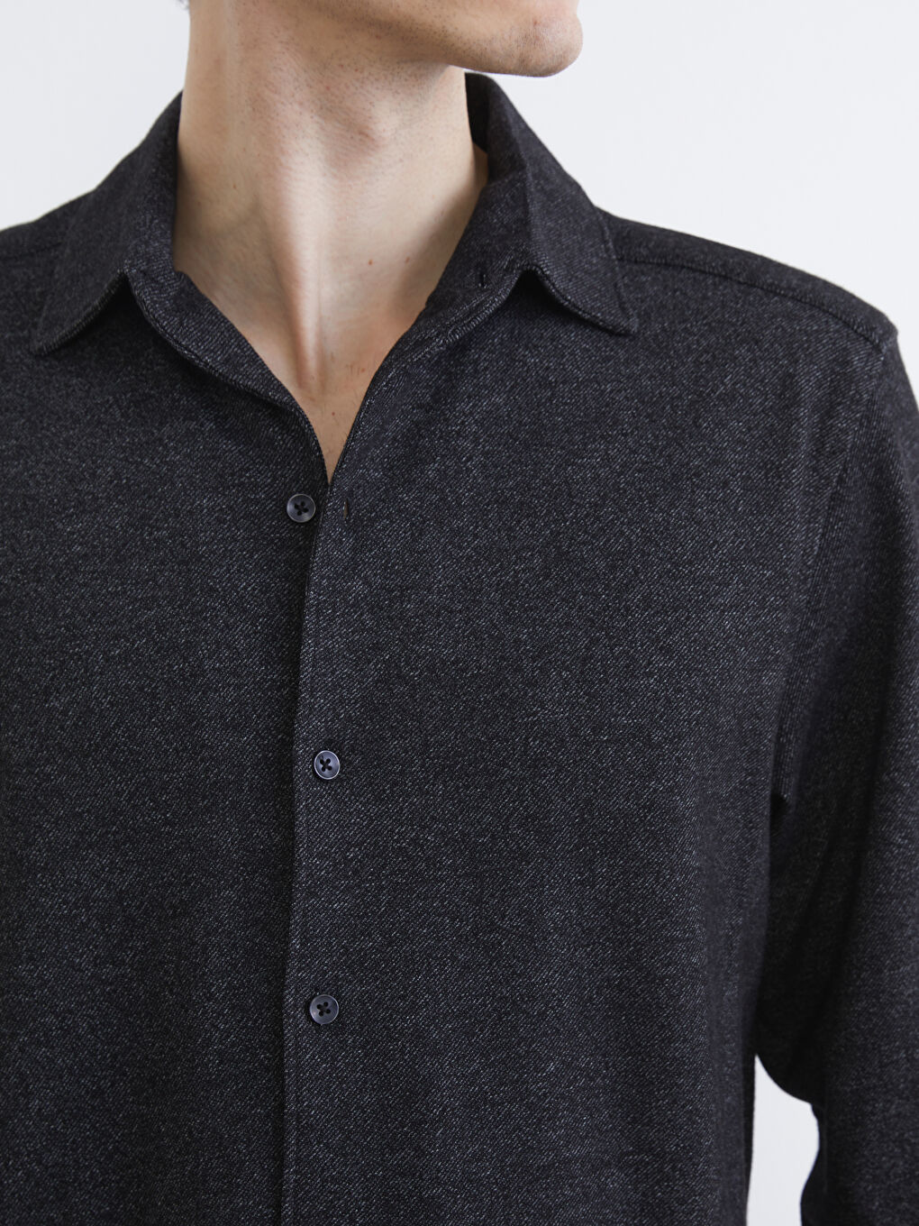 Antrasit Slim Fit Erkek Gömlek-2