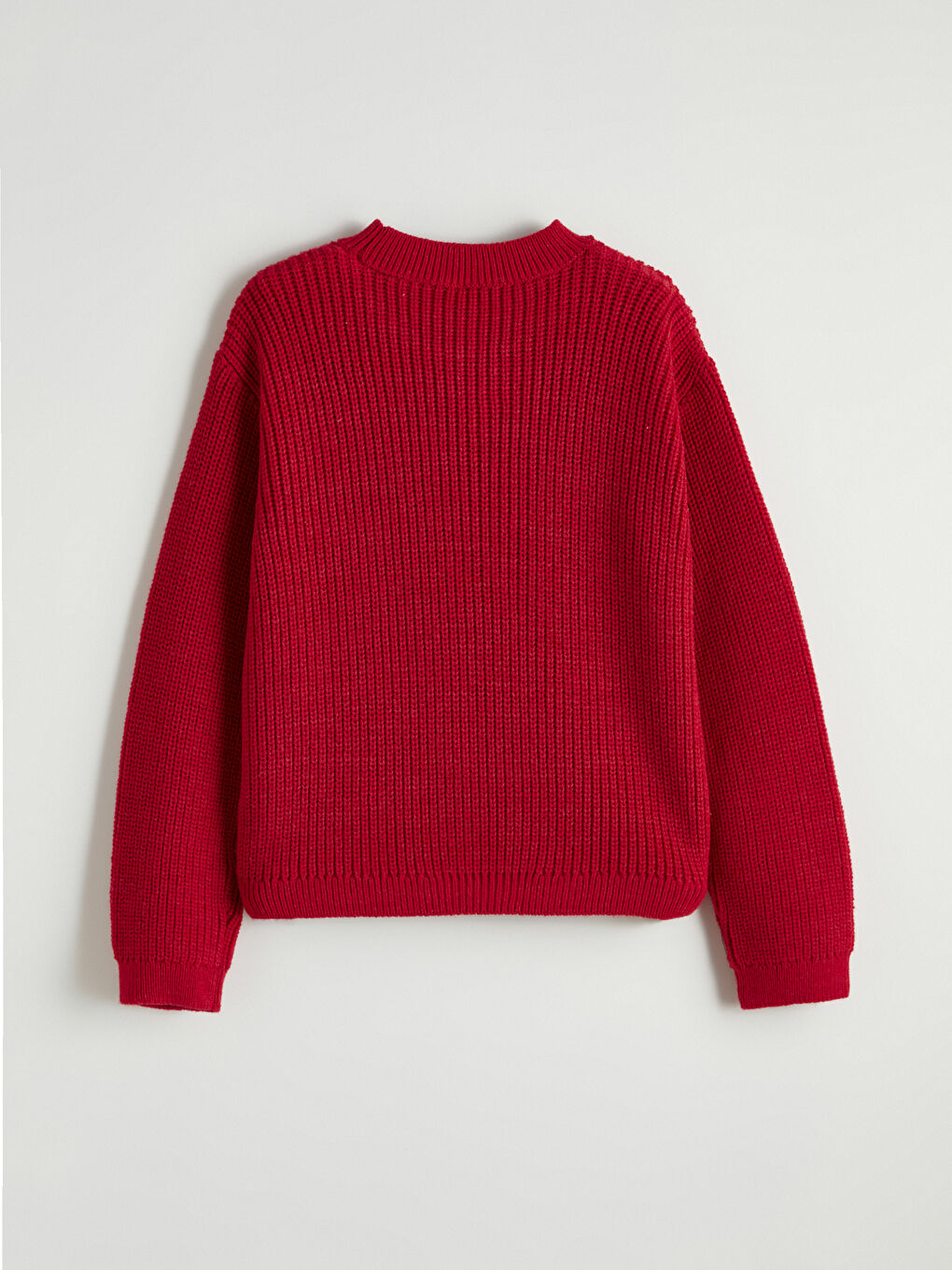 Kırmızı Bisiklet Yaka Fiyonk Detaylı Kız Çocuk Triko Kazak-2