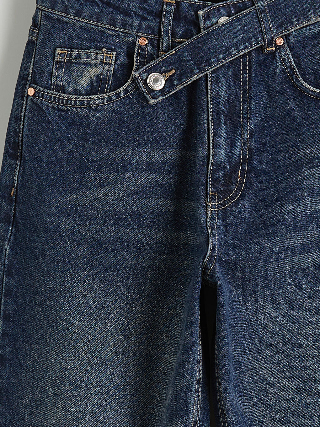 Lacivert Wideleg Kadın Jean Pantolon-10