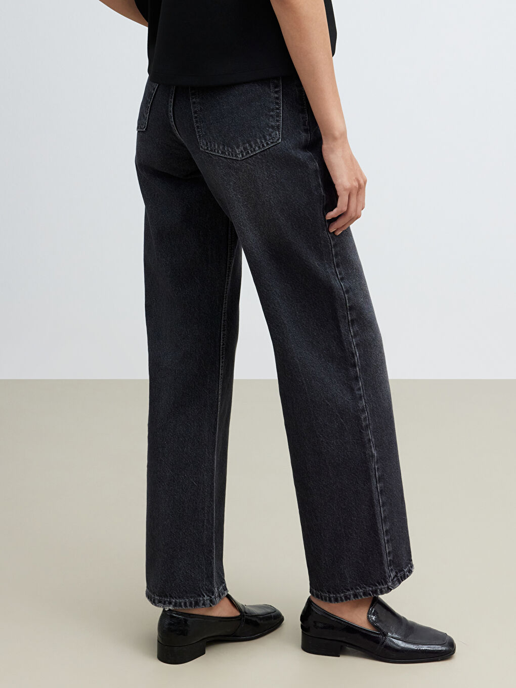 Antrasit Wideleg Kadın Jean Pantolon	-3