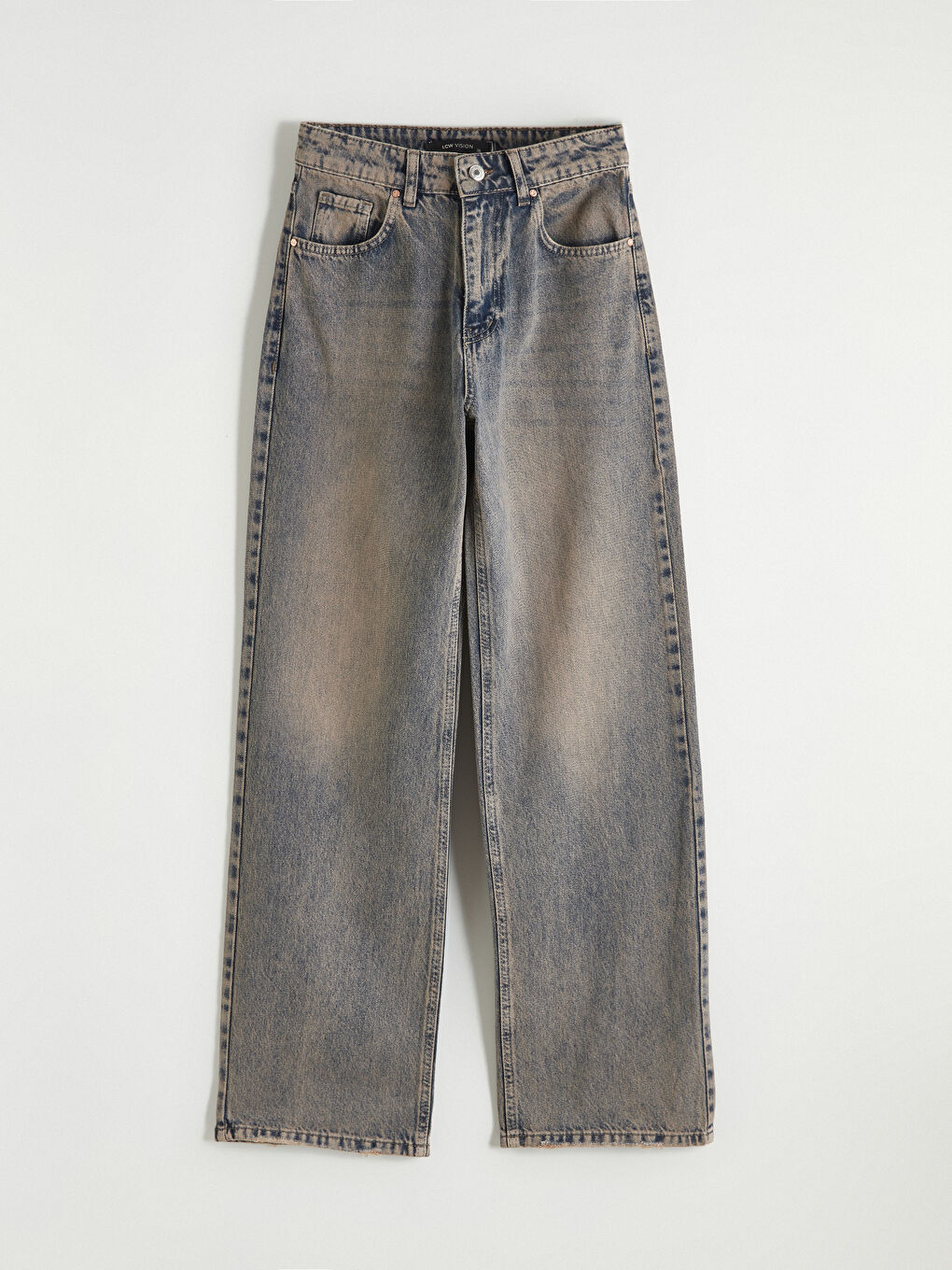 Gri Straight Fit Kadın Jean Pantolon