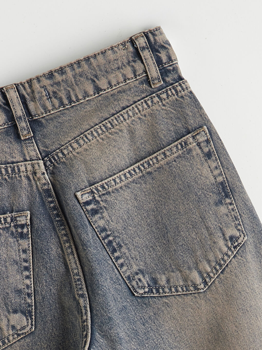 Gri Straight Fit Kadın Jean Pantolon-2