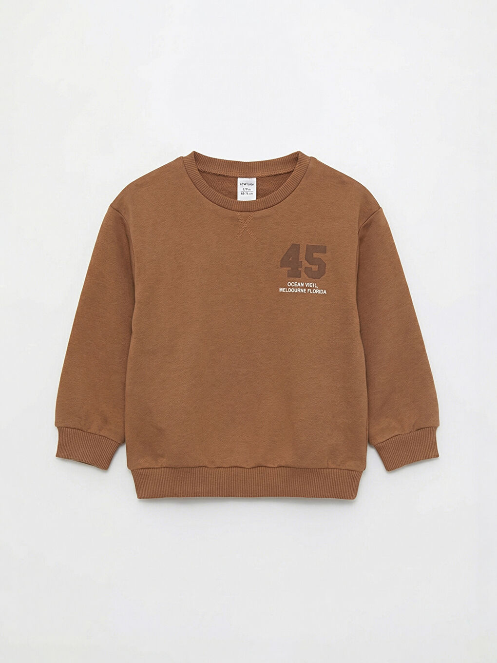 Kahverengi Bisiklet Yaka Erkek Bebek Sweatshirt