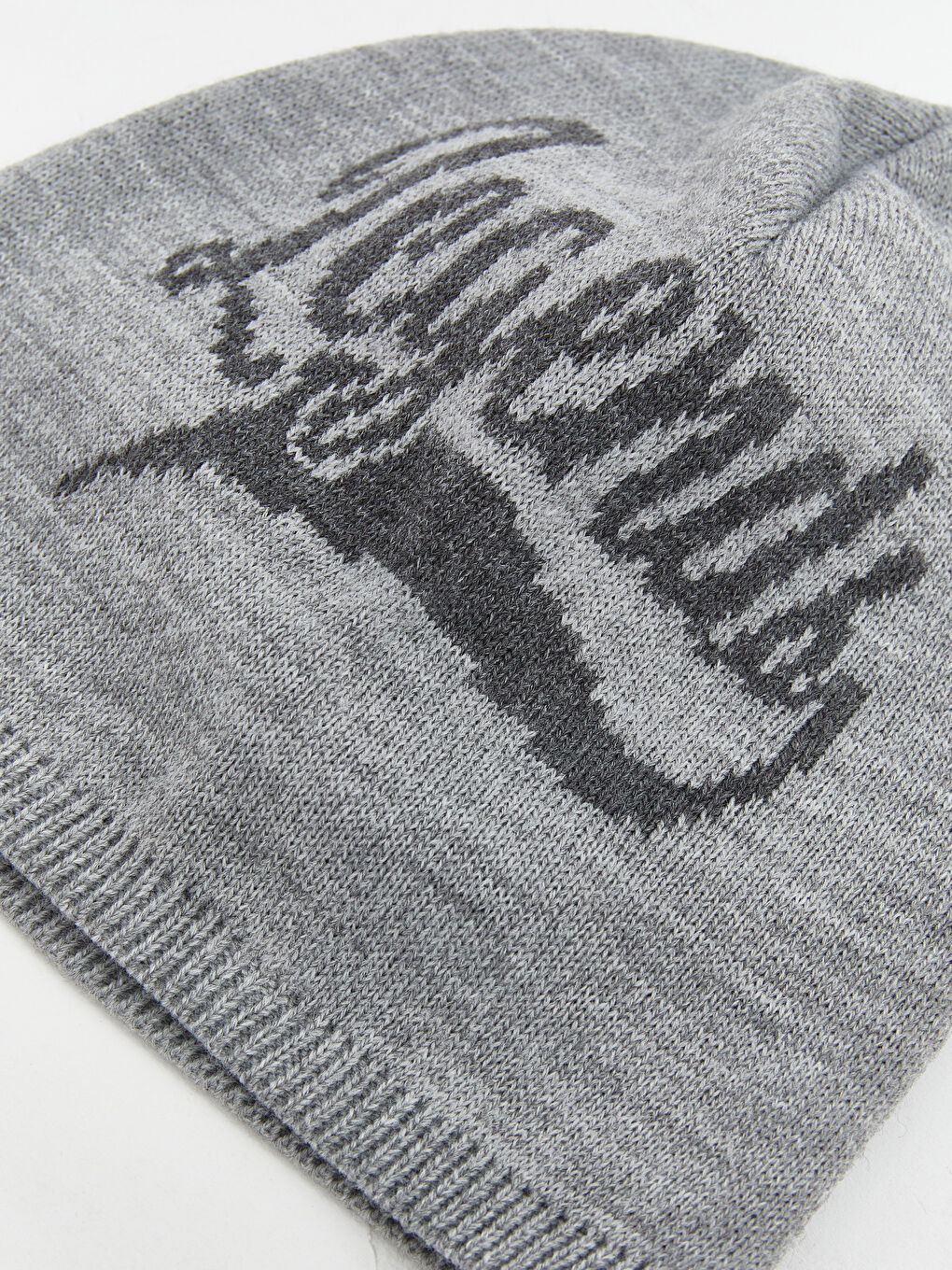 Gri Baskılı Erkek Çocuk Triko Bere-1