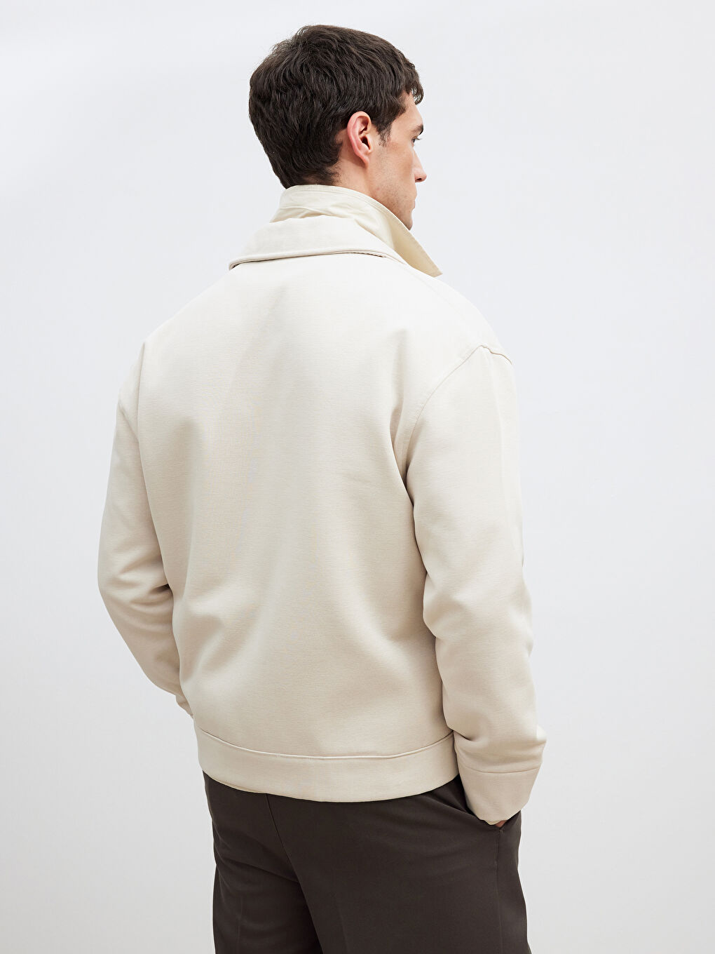 Bej Rahat Kalıp Erkek Gömlek Ceket-4