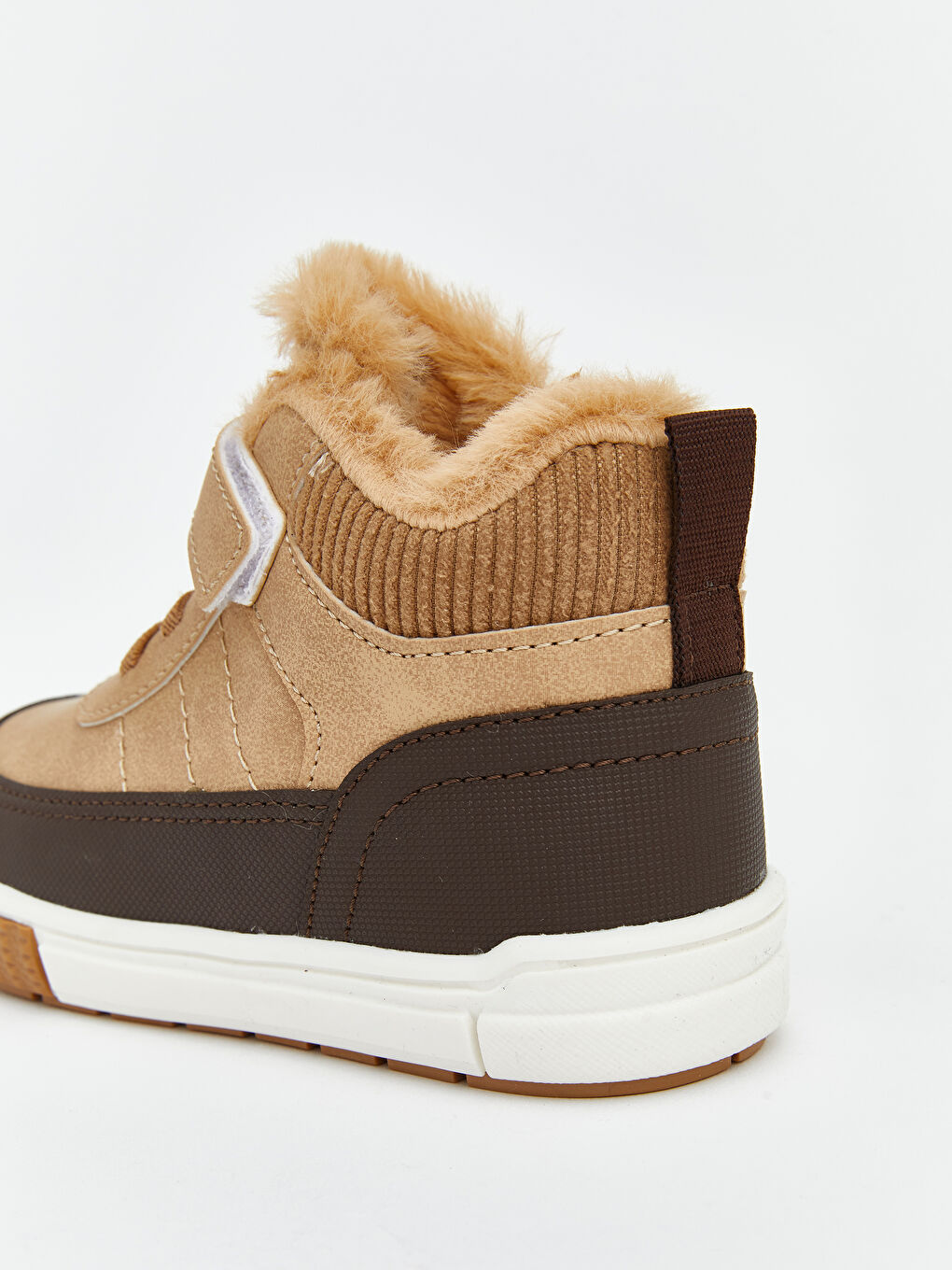 Kahverengi İçi Suni Kürklü Cırt Cırtlı Erkek Bebek Bot-4