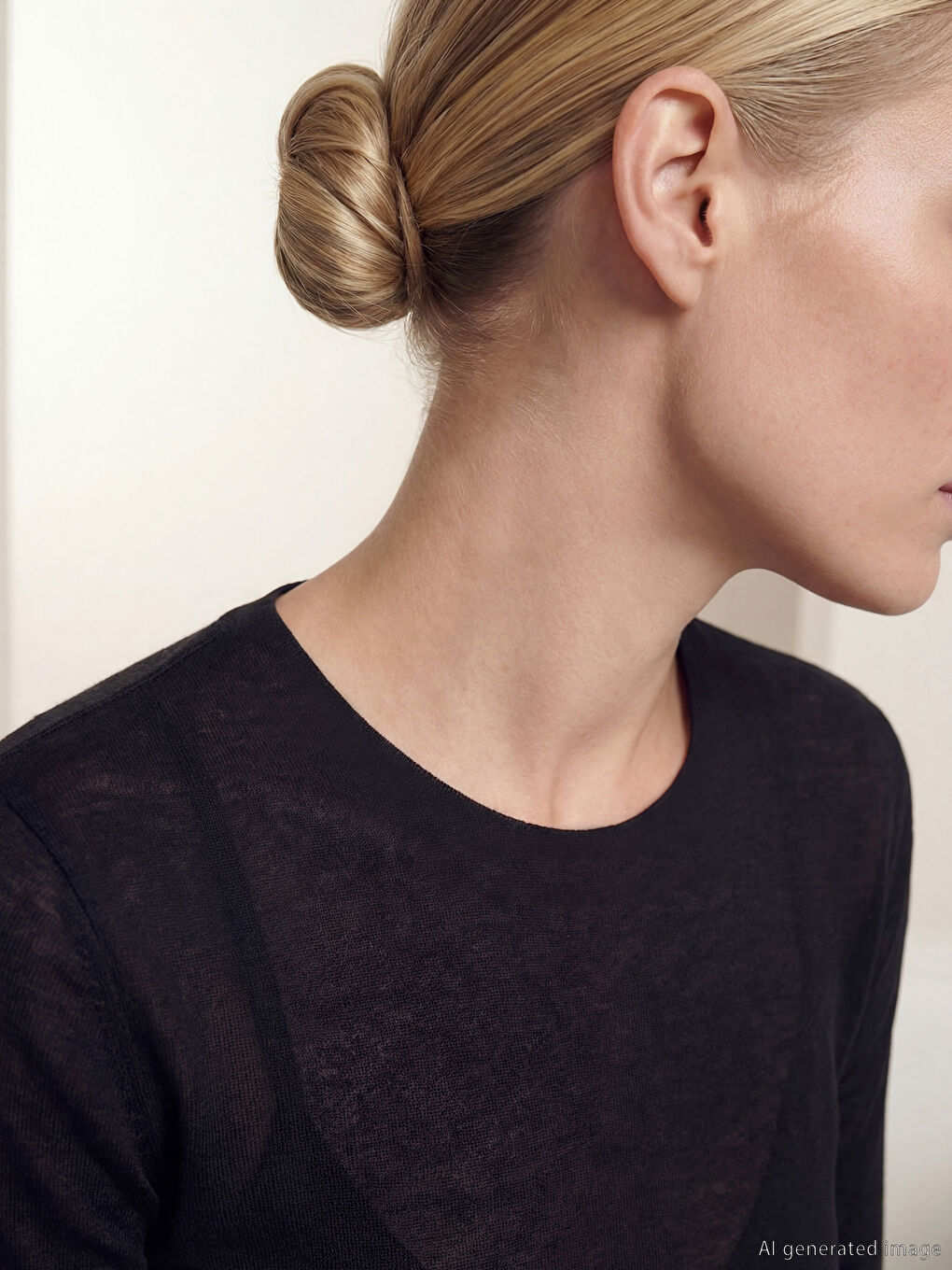 Siyah Bisiklet Yaka Kadın Body	-2