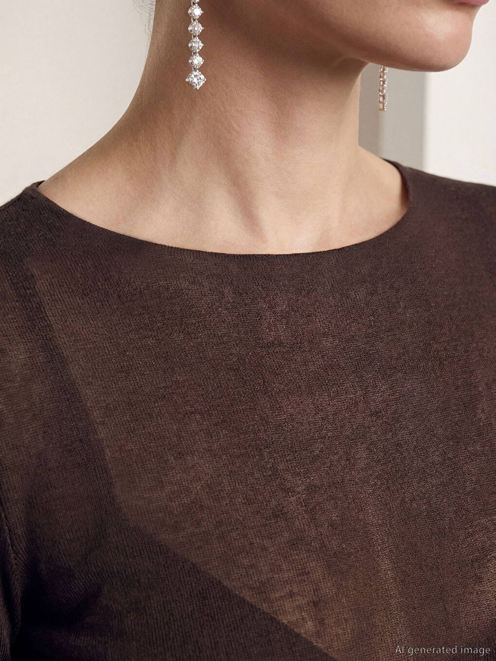 Kahverengi Bisiklet Yaka Kadın Body	-2