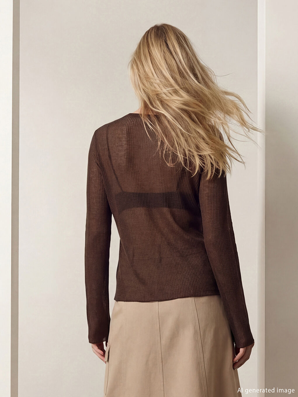 Kahverengi Bisiklet Yaka Kadın Body	-2