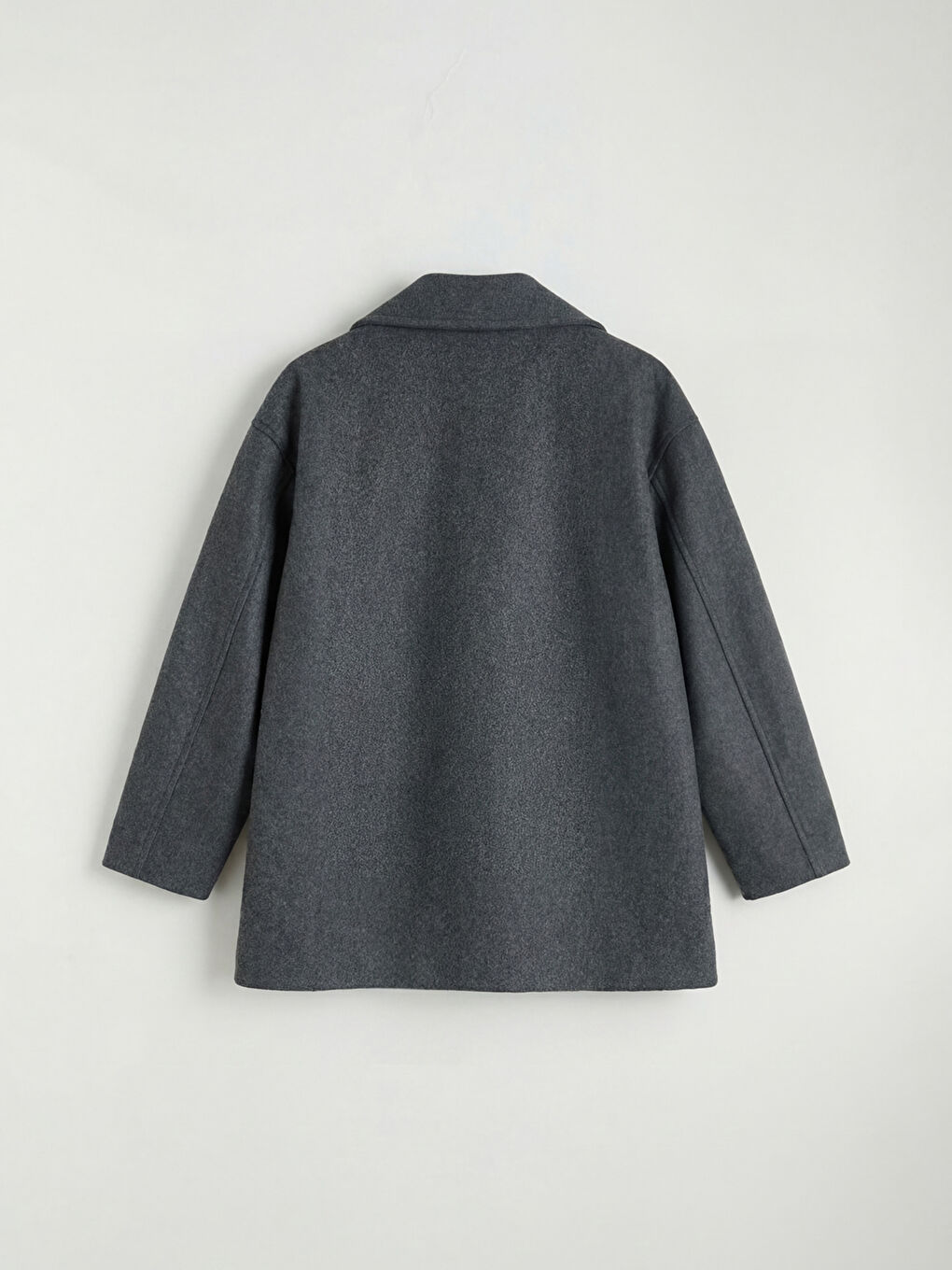 Antrasit Kruvaze Yaka Kadın Kaşe Kaban-6