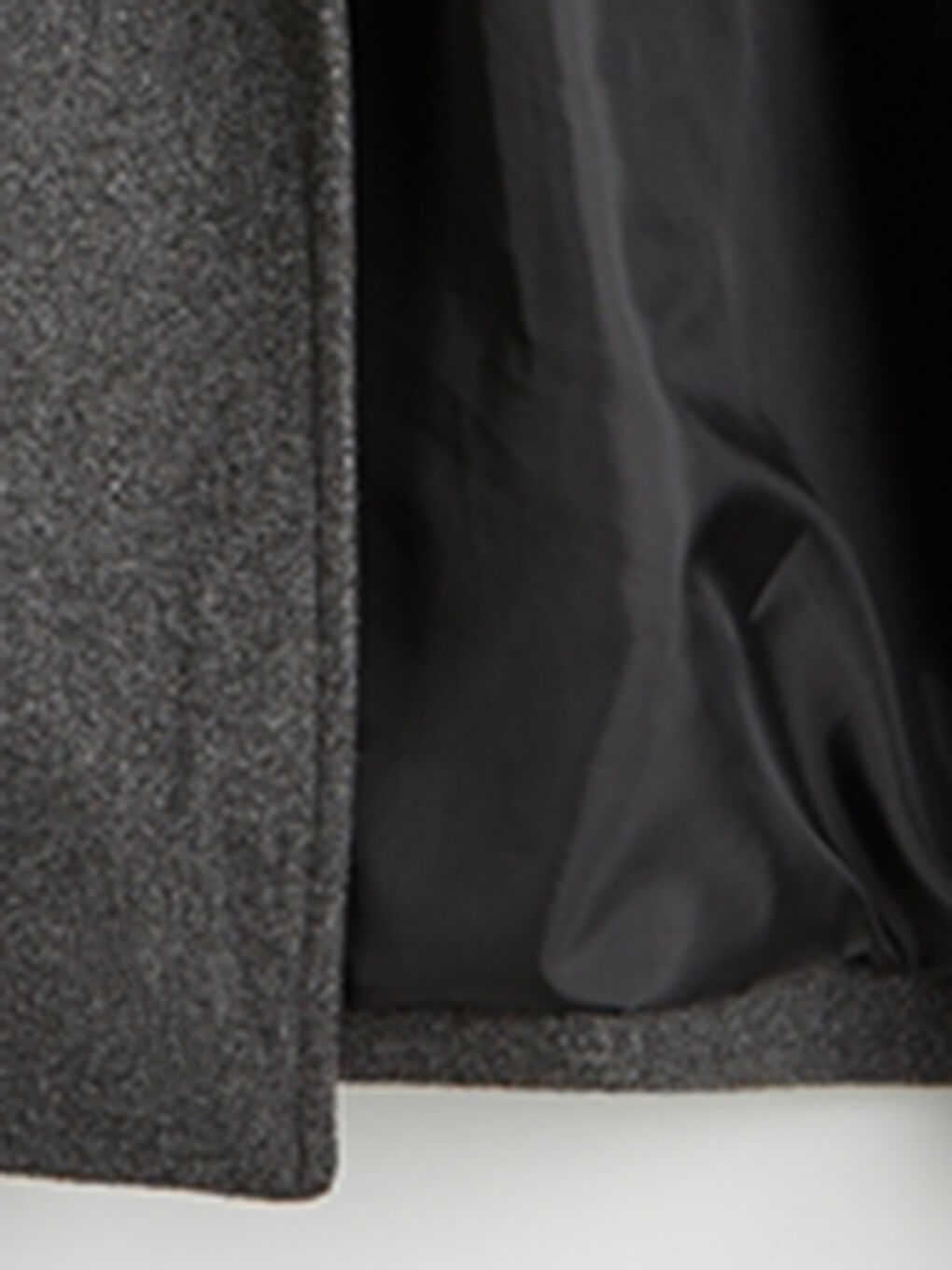 Antrasit Kruvaze Yaka Kadın Kaşe Kaban-7