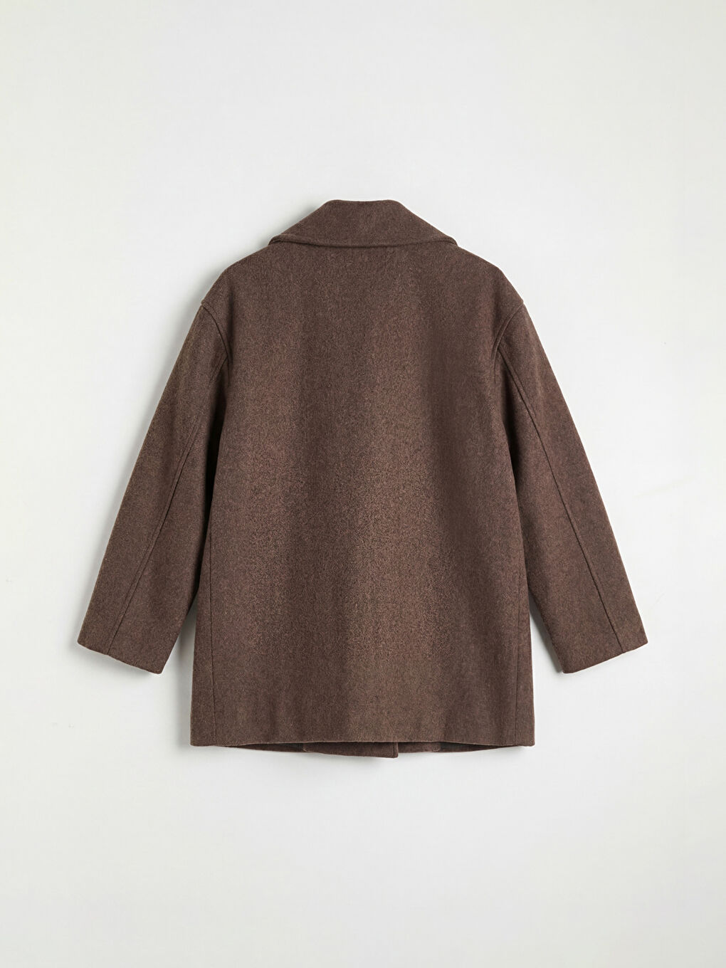 Kahverengi Kruvaze Yaka Kadın Kaşe Kaban-1