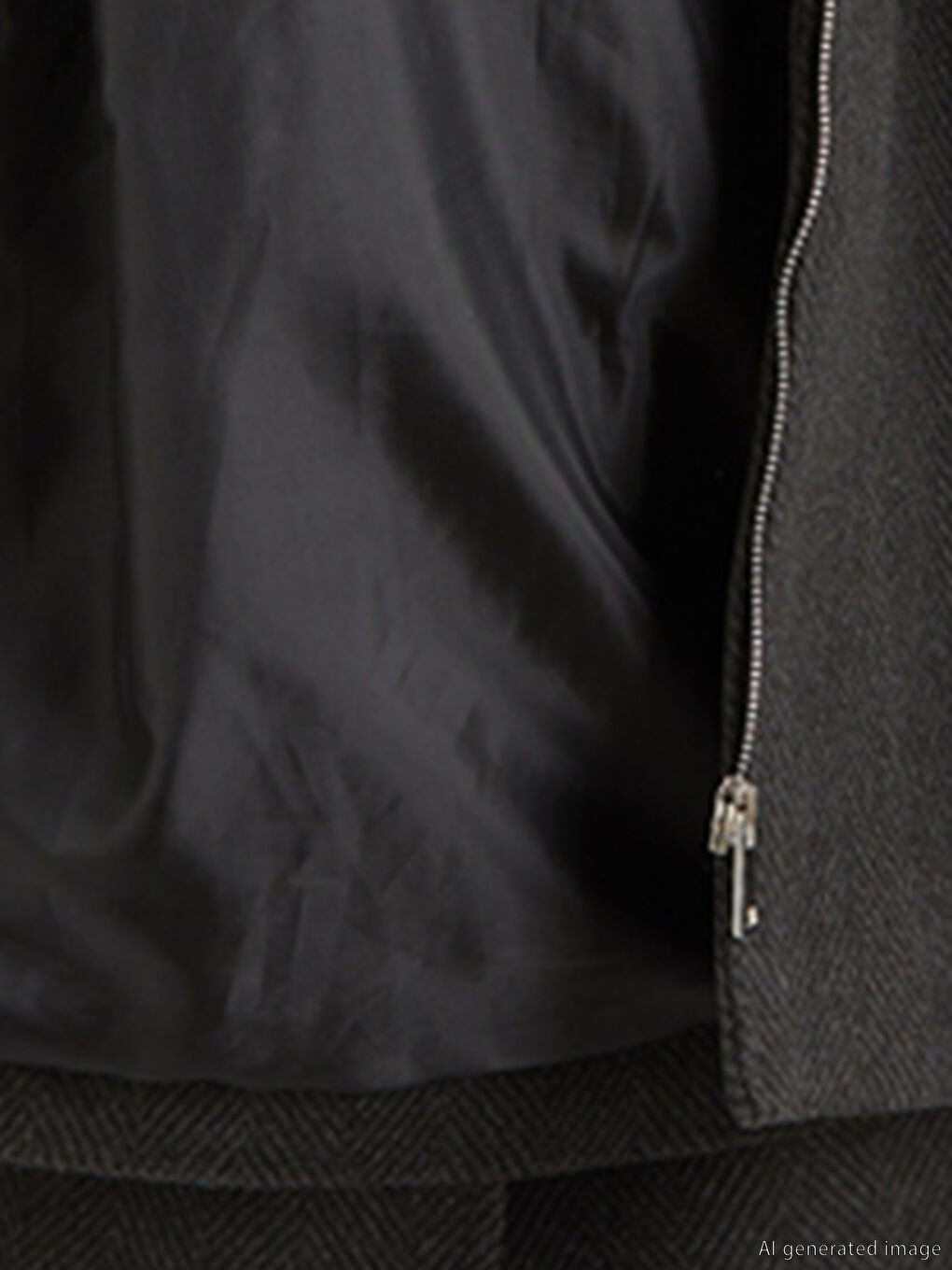 Siyah Atkılı Dik Yaka Kadın Kaşe Kaban-4