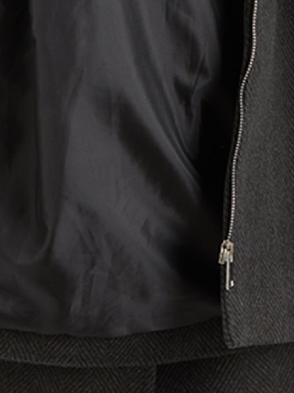 Siyah Atkılı Dik Yaka Kadın Kaşe Kaban-2