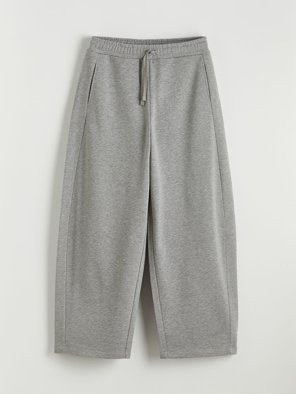 Gri Beli Lastikli Kadın Kalın Eşofman Altı