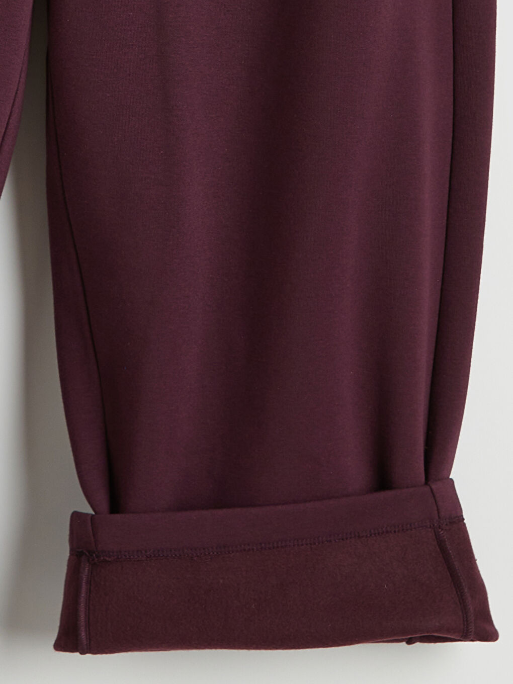 Bordo Beli Lastikli Kadın Kalın Eşofman Altı-10