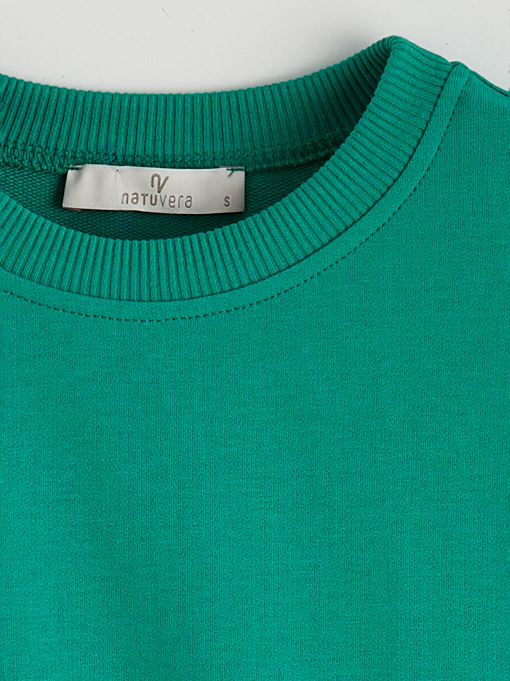 Yeşil Bisiklet Yaka Kadın Sweatshirt-1