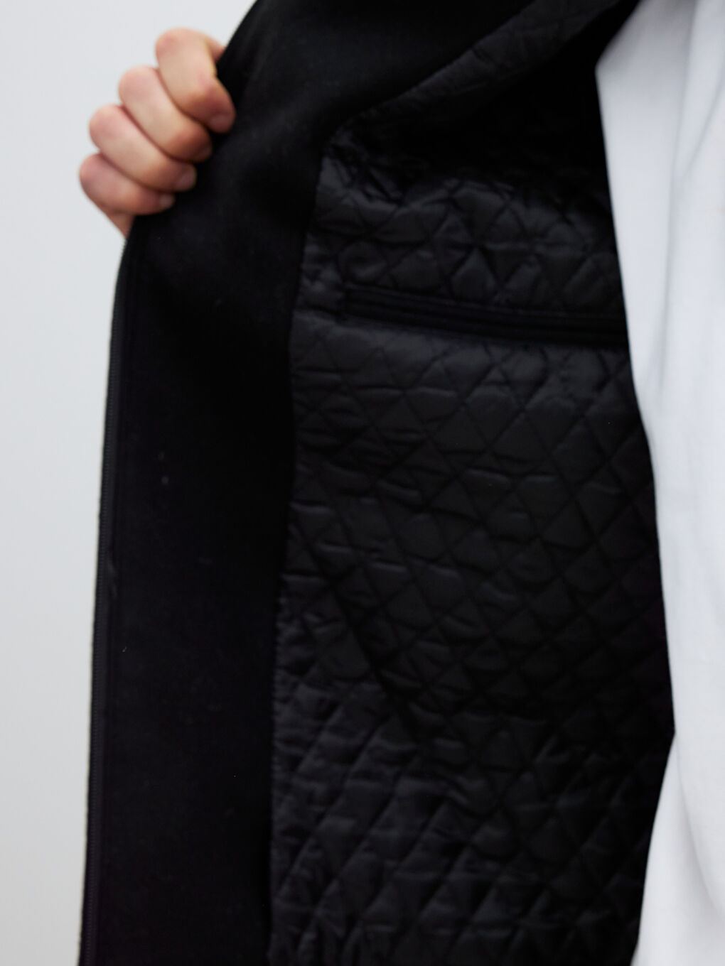 Siyah Dik Yaka Erkek Triko Kazak-3