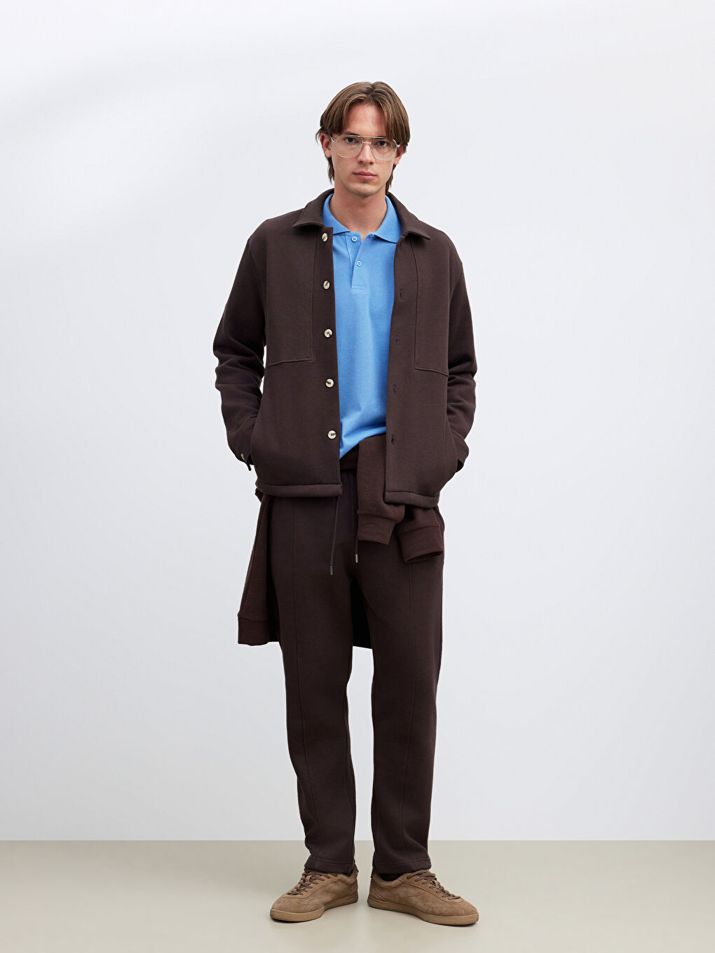 Kahverengi Regular Fit Erkek Gömlek-1