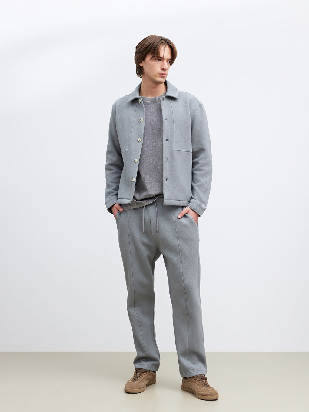 Gri Regular Fit Erkek Gömlek-1