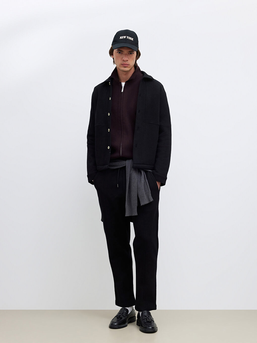 Siyah Regular Fit Erkek Gömlek-1