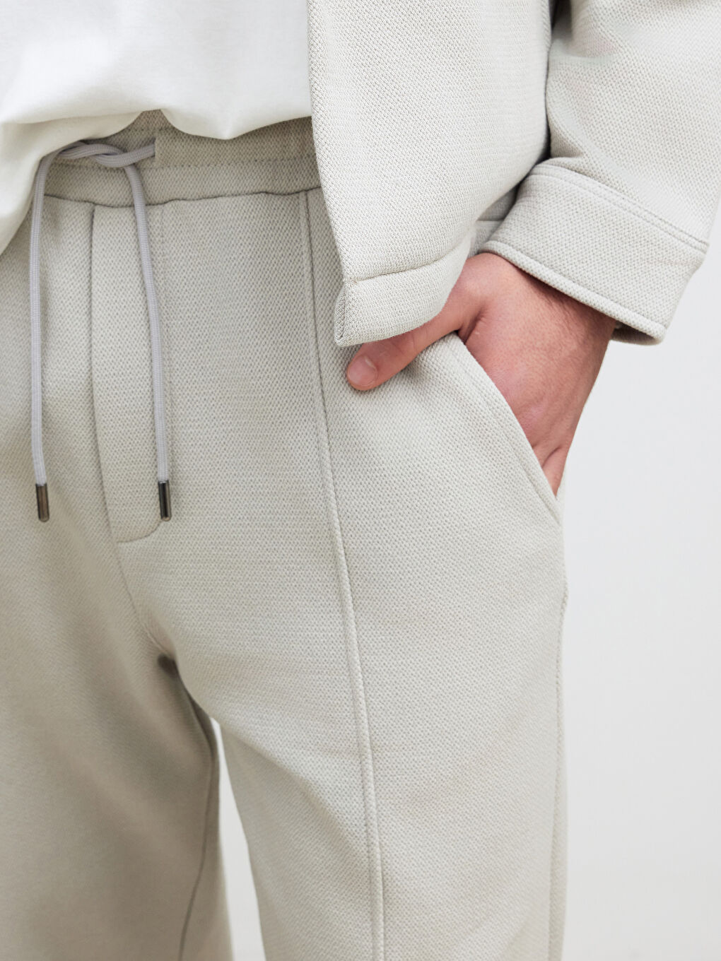 Bej Standart Kalıp Erkek Eşofman Altı-2