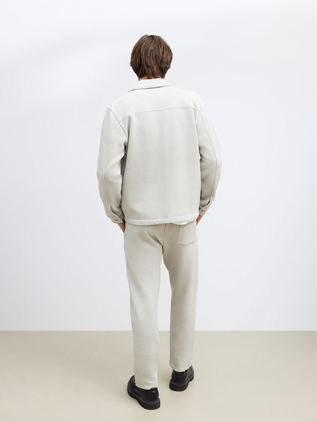 Bej Standart Kalıp Erkek Eşofman Altı-3