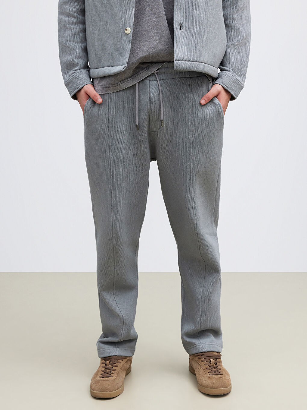 Gri Standart Kalıp Erkek Eşofman Altı-1