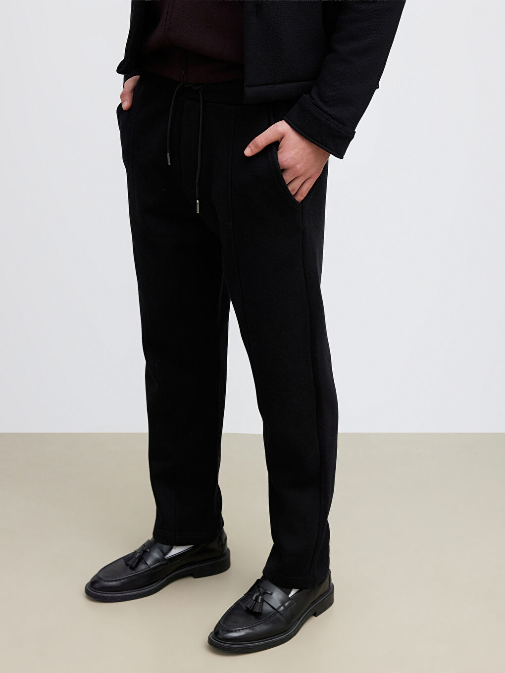 Siyah Standart Kalıp Erkek Eşofman Altı-1