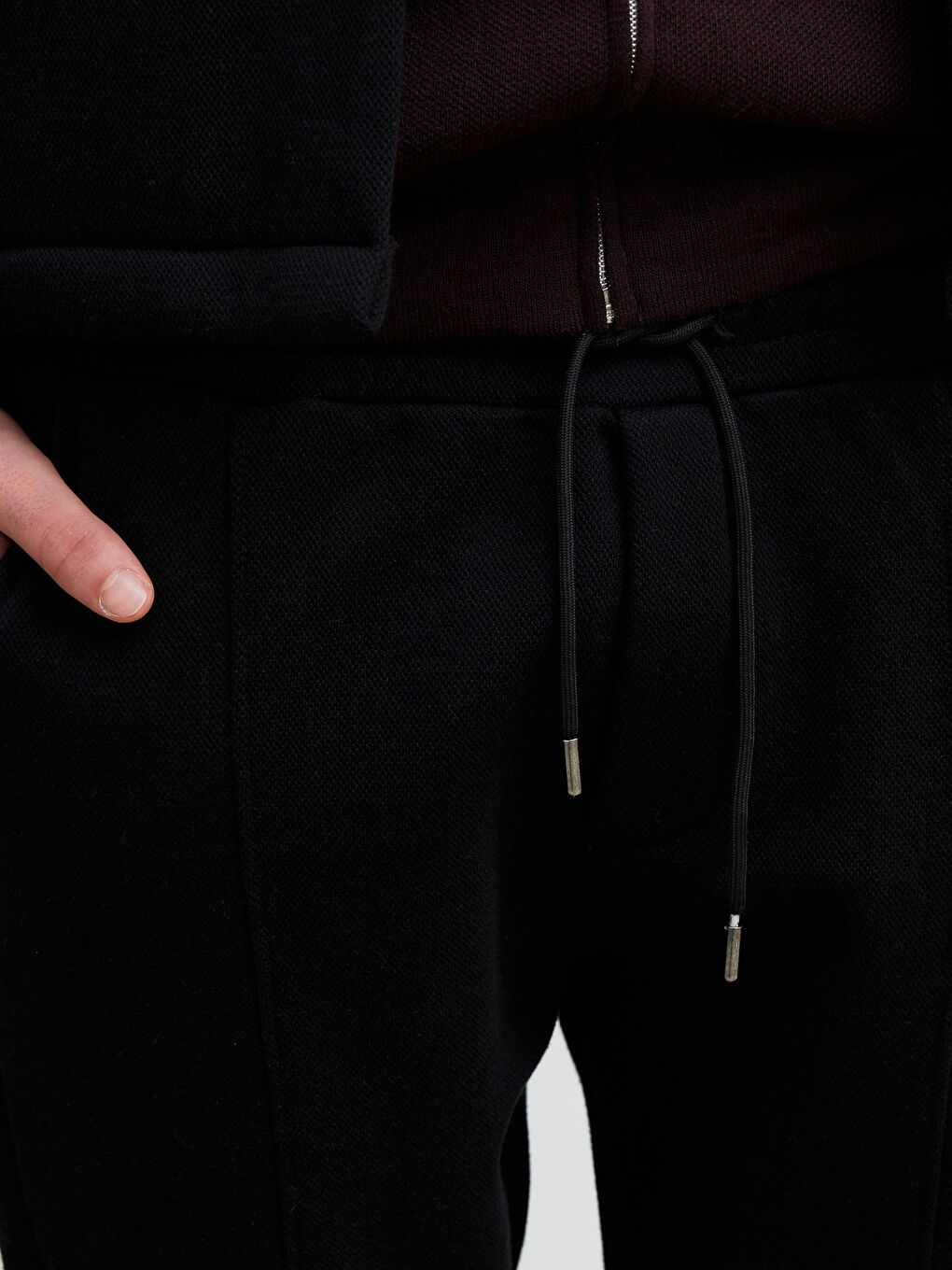 Siyah Standart Kalıp Erkek Eşofman Altı-2