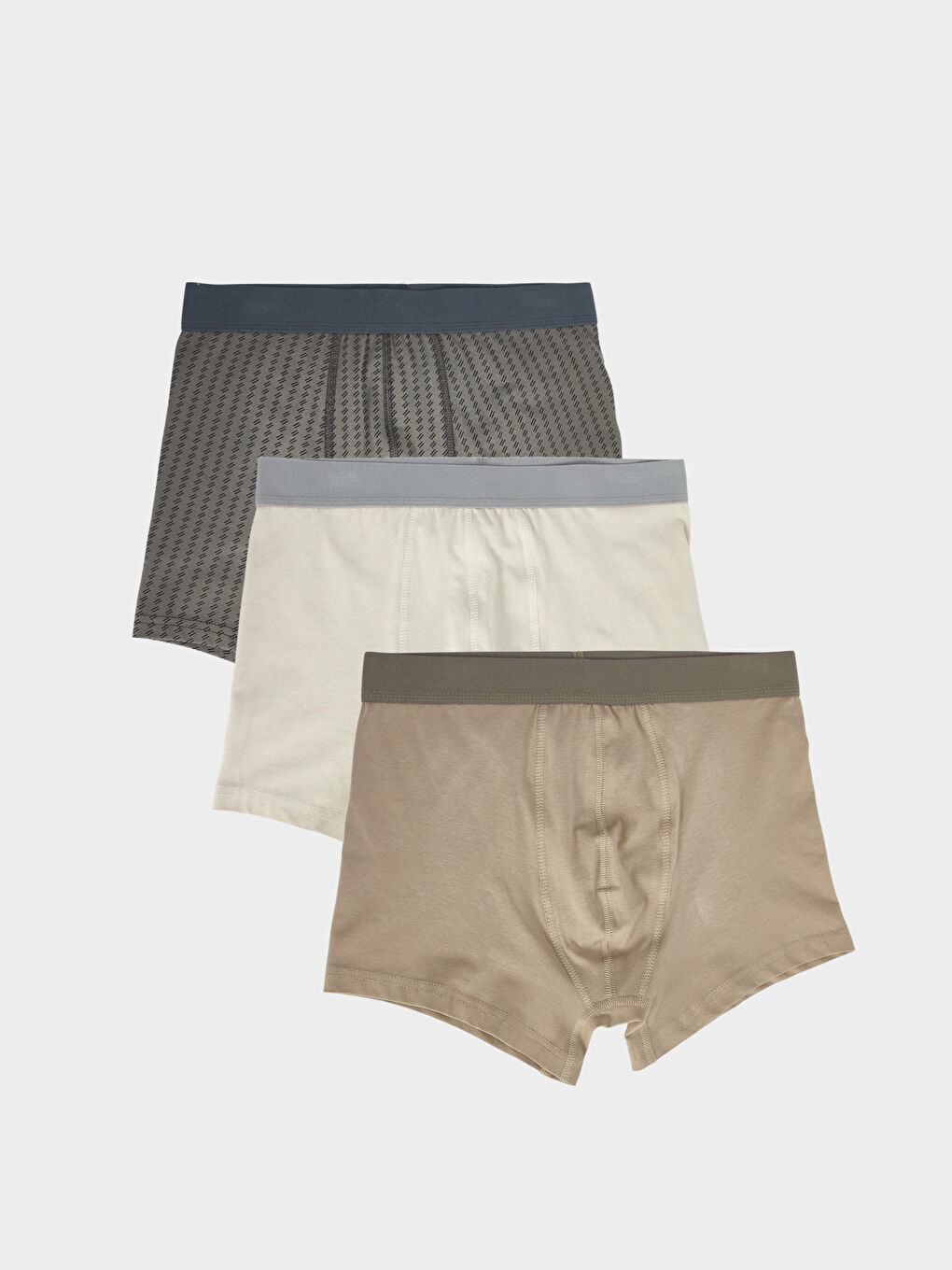 Gri Standart Kalıp Pamuklu Esnek Erkek Boxer 3'lü