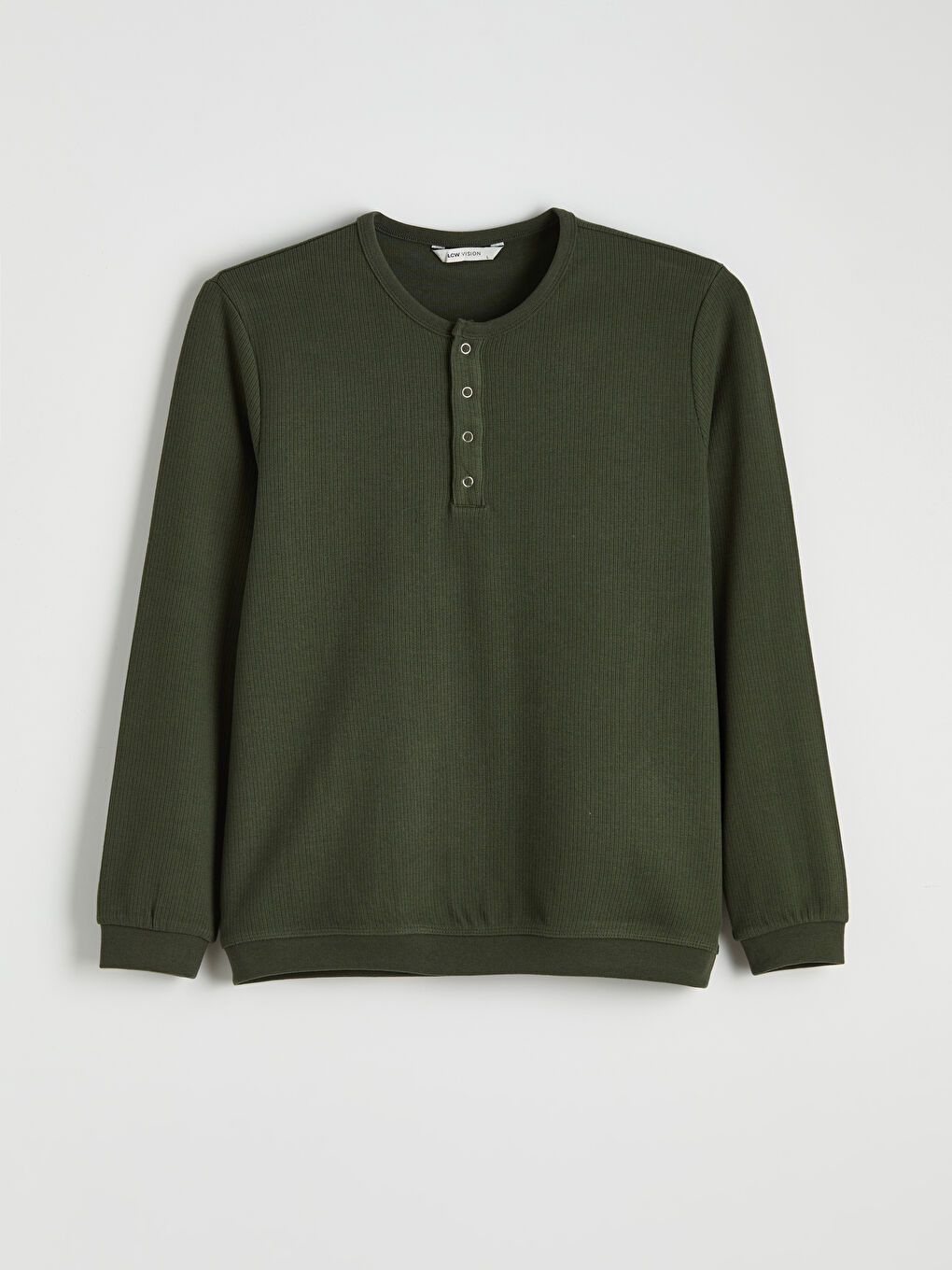 Yeşil Bisiklet Yaka Erkek Düğmeli Tişört