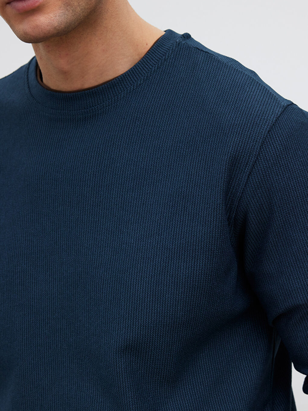 Petrol Bisiklet Yaka Erkek Tişört-2