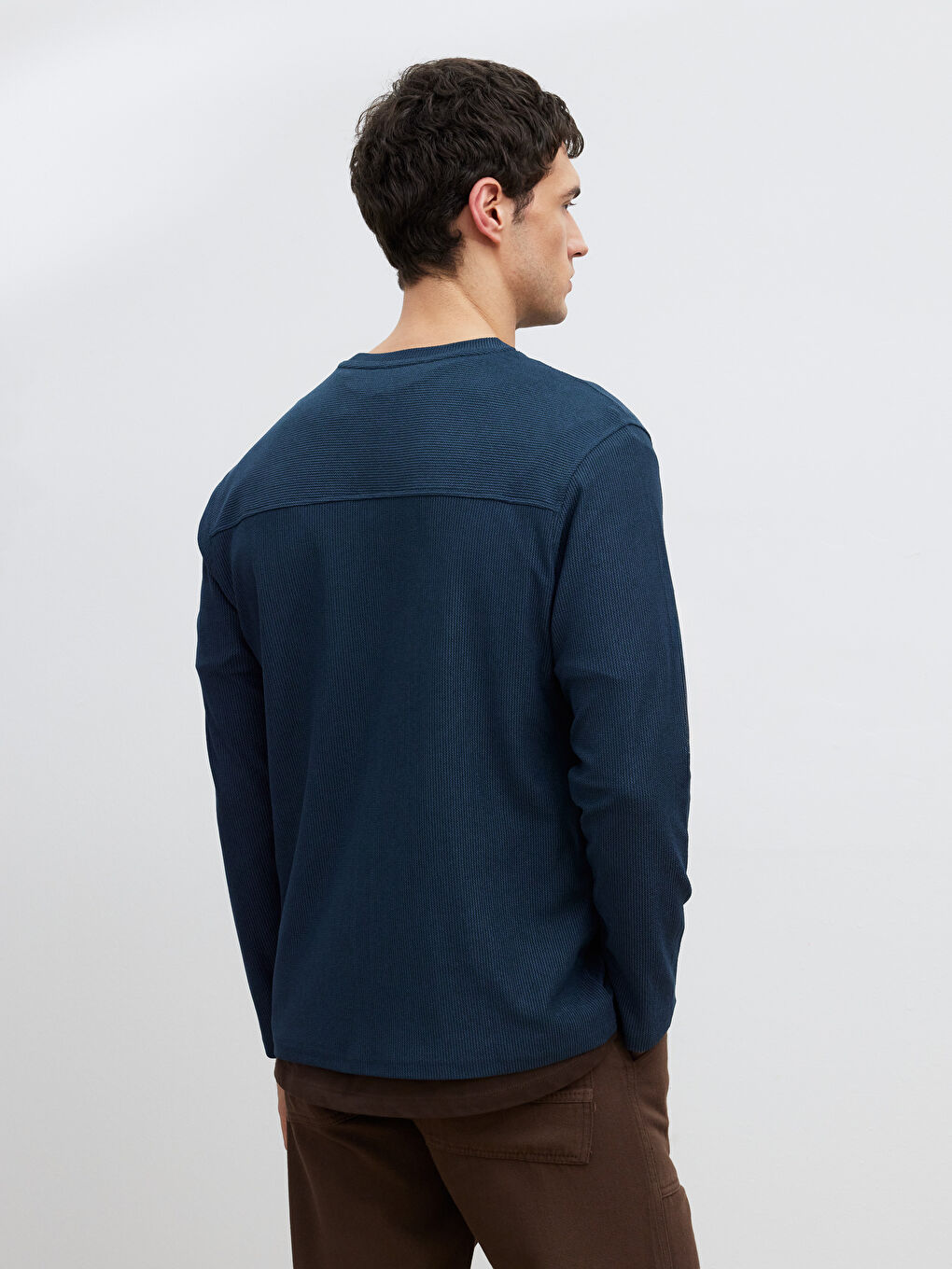 Petrol Bisiklet Yaka Erkek Tişört-3