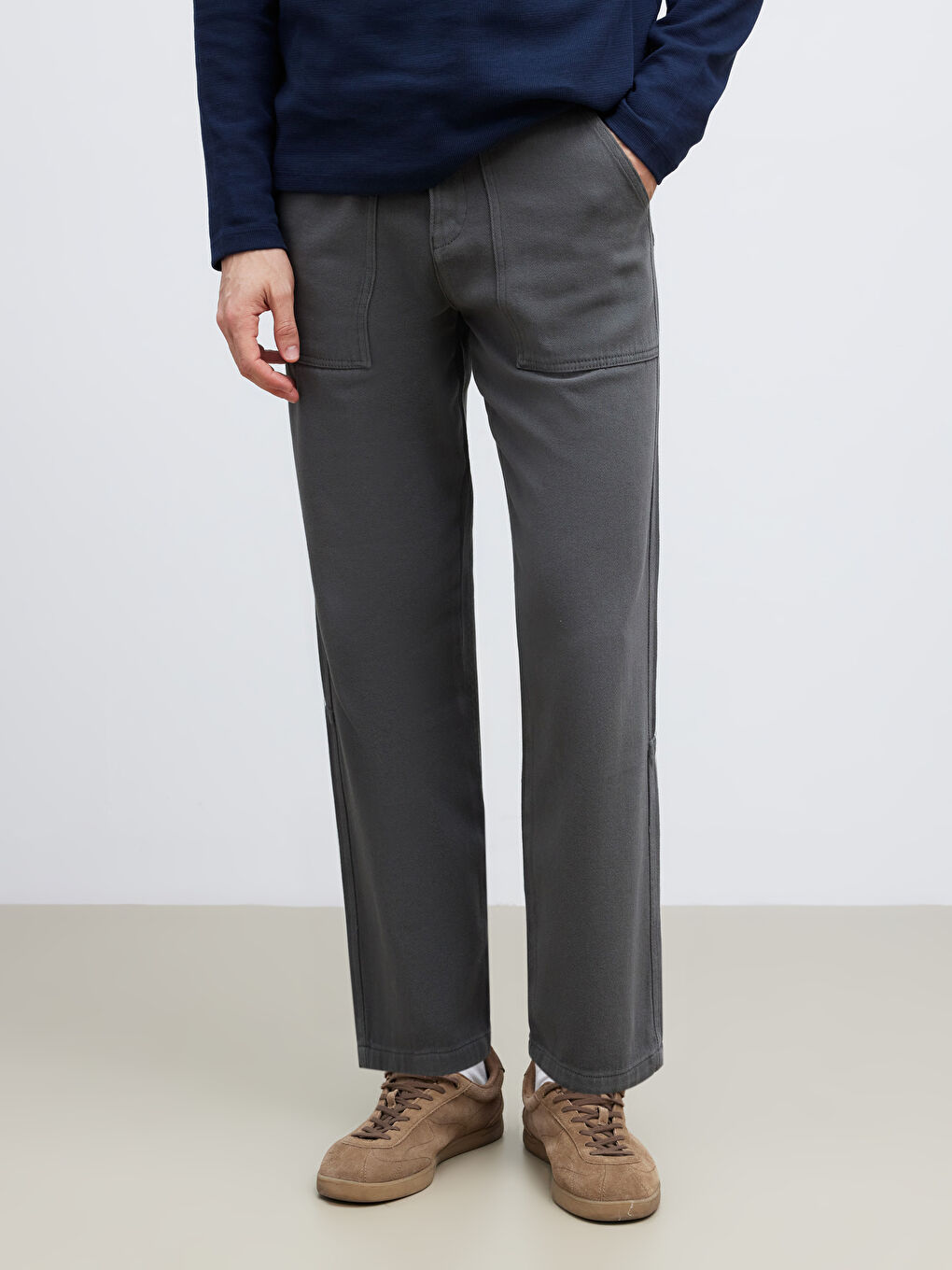 Antrasit Loose Fit Erkek Pantolon-1