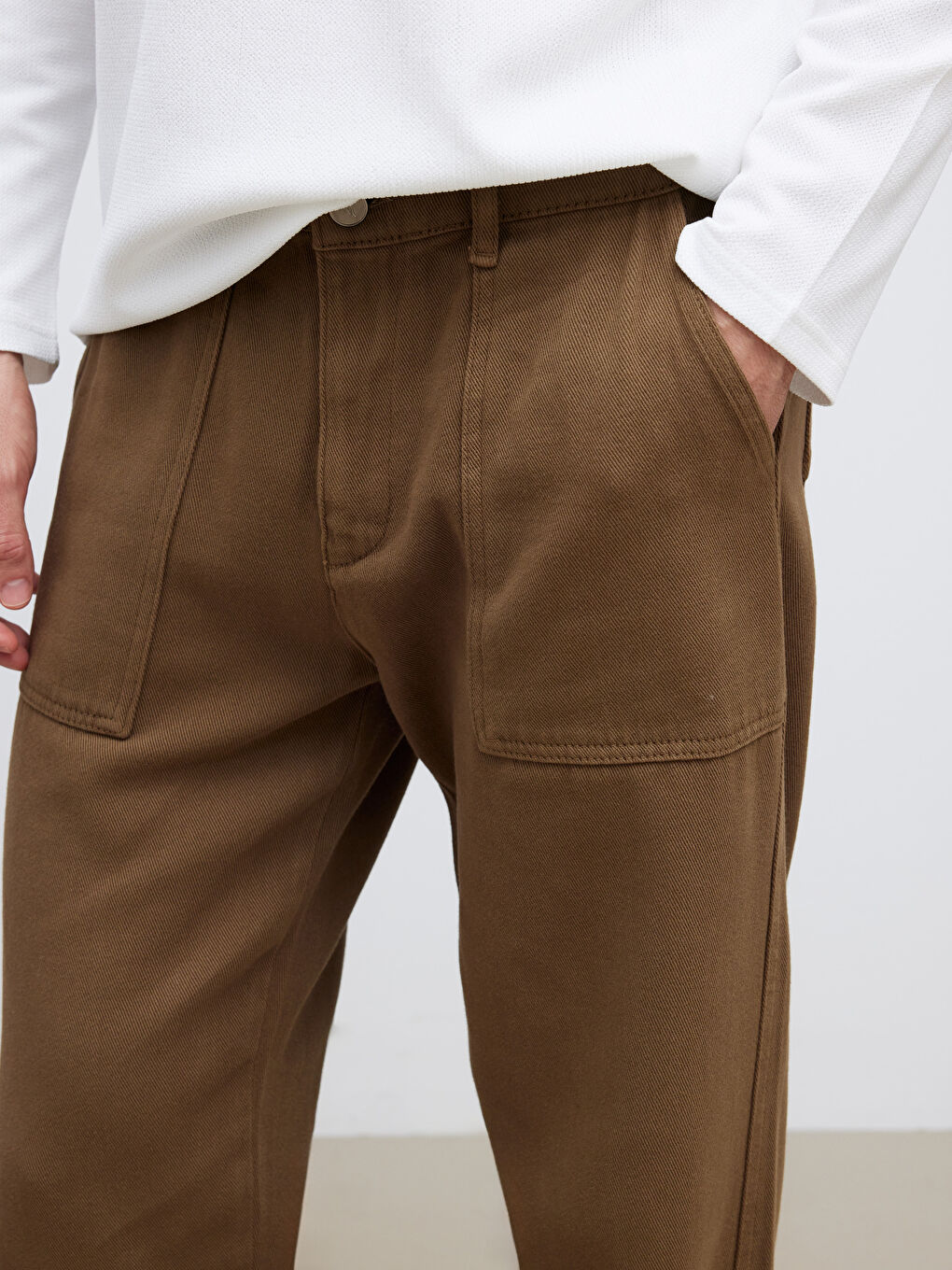 Haki Loose Fit Erkek Pantolon-2